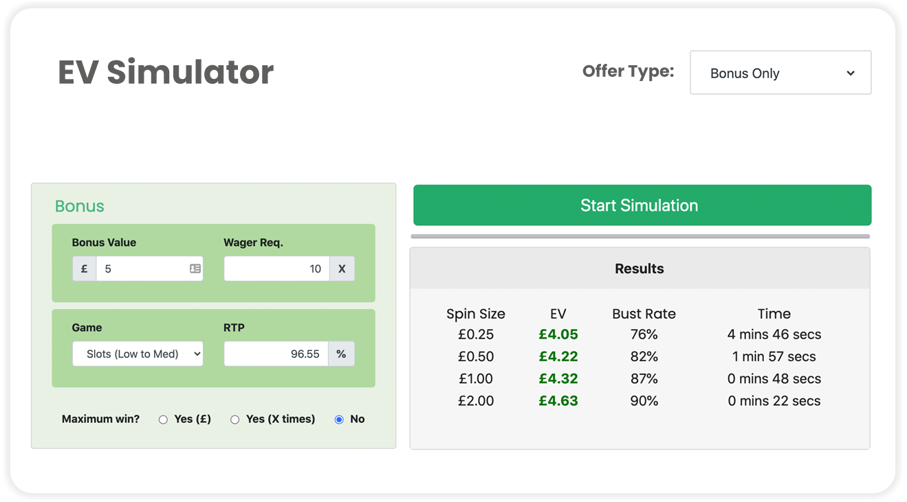 ev simulator homepage